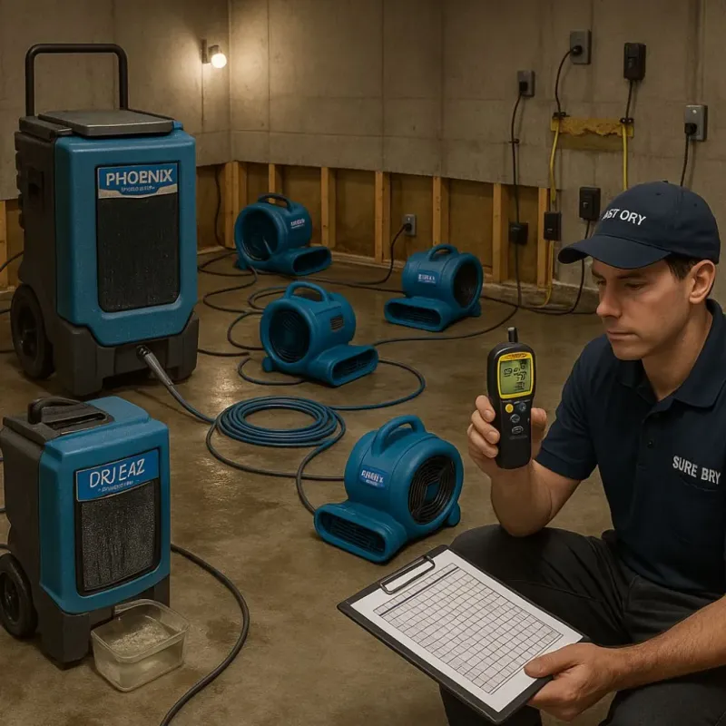 Structural Drying and Dehumidification process in Baldwin, NY
